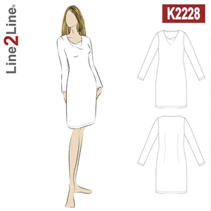 Line2Line snitmønster - K2228 Vandfaldskjole